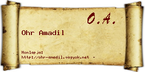 Ohr Amadil névjegykártya